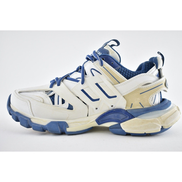 Balenciaga Track Sneaker Blue White Distressed Worn Out Platform Flat Trainer 40 - Picture 8 of 12